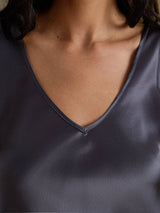 [Mörkgrå] SilkSilky-SE Sleeveless V Neck Cami Toppar 005