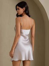 [Grå] SilkSilky-SE Spaghetti Strap V Neck Nattlinne 002