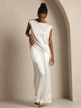 [Vit] SilkSilky-SE Cap Sleeve Round Neck Dam T-Shirt 008