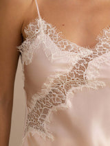 [Rosa] SilkSilky-SE Spaghetti Strap V Neck Cami Toppar 004