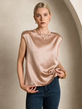 [Toscana] SilkSilky-SE Cap Sleeve Round Neck Dam T-Shirt 007