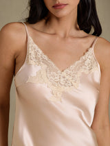 [Ljusrosa] SilkSilky-SE Spaghetti Strap V Neck Nattlinne 004