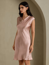 [Toscana] SilkSilky-SE Cap Sleeve V Neck Nattlinne 003