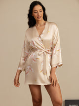 [Champagne] SilkSilky-SE 3/4 Sleeve Dam Morgonrock 004