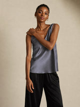 [Mörkgrå] SilkSilky-SE Sleeveless V Neck Cami Toppar 006
