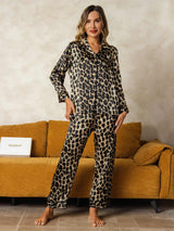 [Leopard] SilkSilky-SE Lång Ärm Dam Pyjama 004