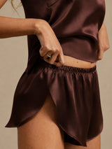 [Brun] SilkSilky-SE Spaghetti Strap Camisole Set 006