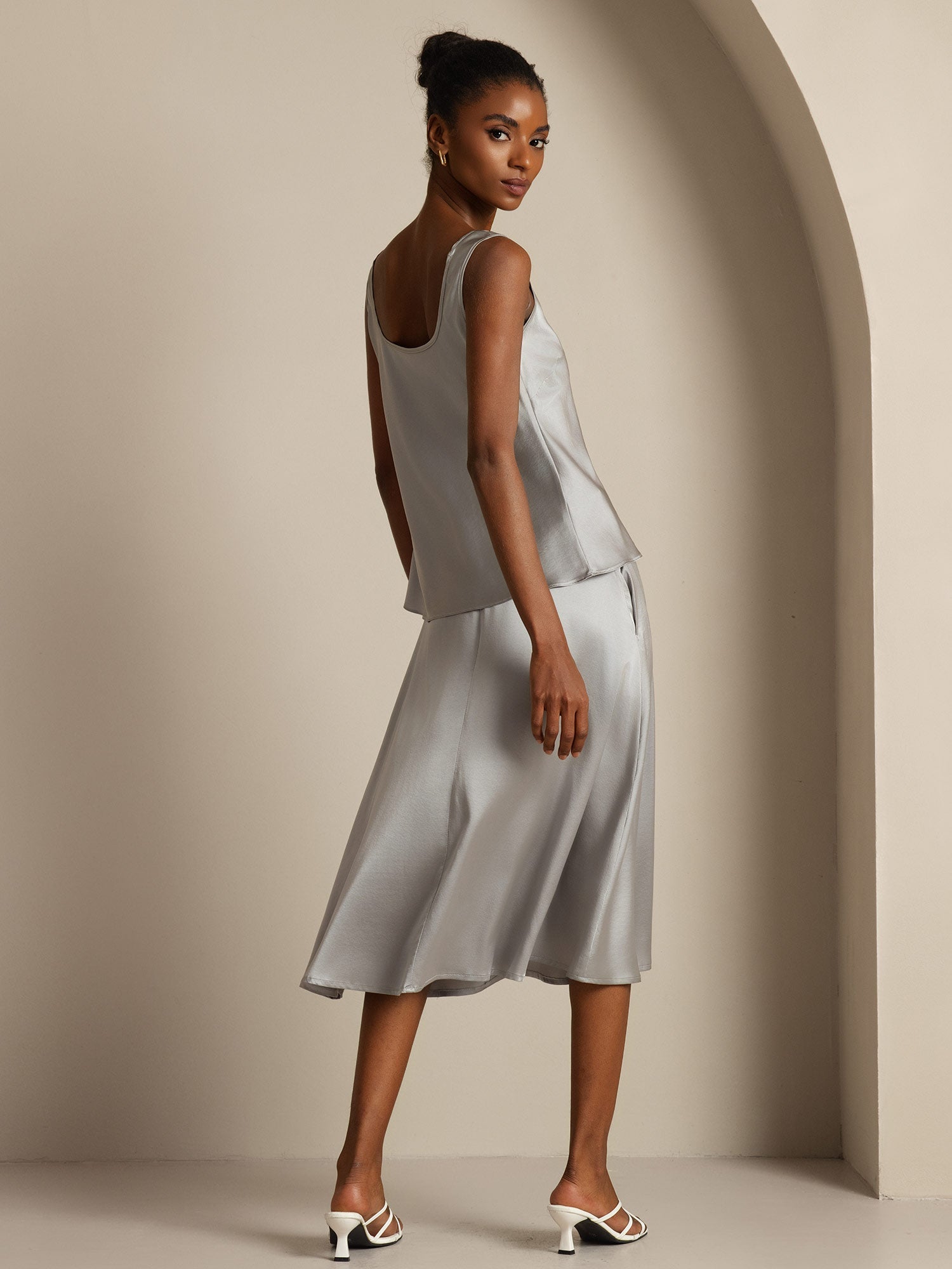 [Griffin Grå] SilkSilky-SE 19Momme Silke Camisoles 002,