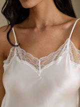 [Vit] SilkSilky-SE Spaghetti Strap Sweetheart Neck Nattlinne 004