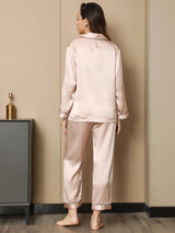 [Ljusrosa] SilkSilky-SE Long Sleeve Lapel Collar Dam Pyjama 002