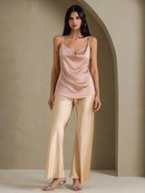 [Toscana] SilkSilky-SE Spaghetti Strap Cowl Neck Cami Toppar 005