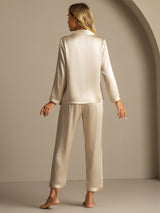 [Champagne] SilkSilky-SE Long Sleeve Lapel Collar Dam Pyjama 002