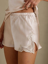 [Beige] SilkSilky-SE Spaghetti Strap V Neck Camisole Set 005