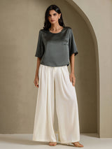 [Mörkgrå] SilkSilky-SE Half Sleeve Dam T-Shirt 006