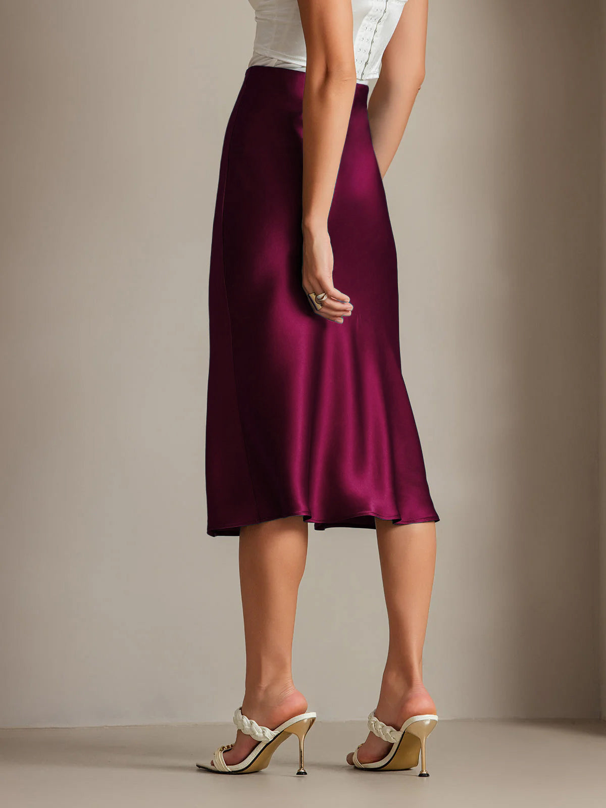 [Mörkröd] SilkSilky-SE 19Momme Rent Silke Skirt 002,