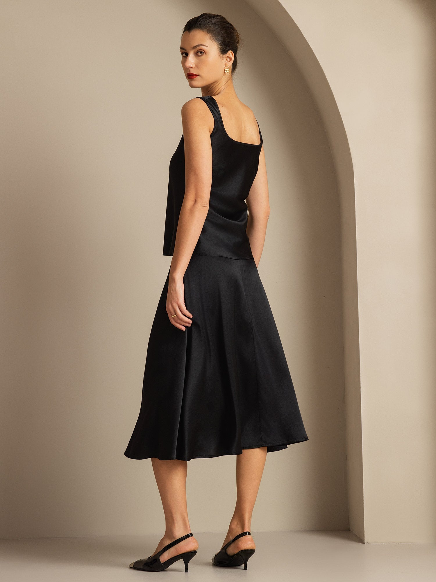 [Svart] SilkSilky-SE 19Momme Silke Camisoles 002,