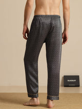 [Svart Ginkgo] SilkSilky-SE Men's Sleep Shorts 002