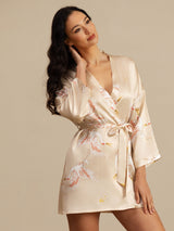 [Champagne] SilkSilky-SE 3/4 Sleeve Dam Morgonrock 005