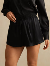 [Svart] SilkSilky-SE 19Momme Dam Shorts 004