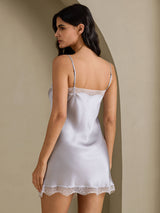 [Silver] SilkSilky-SE Spaghetti Strap Sweetheart Neck Nattlinne 002