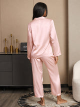 [Ljusrosa] SilkSilky-SE Long Sleeve Lapel Collar Dam Pyjama 002