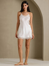 [Vit] SilkSilky-SE Spaghetti Strap Sweetheart Neck Nattlinne 010