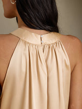 [Champagne] SilkSilky-SE Sleeveless Halter Dam T-Shirt 005