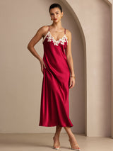 [Vin] SilkSilky-SE Spaghetti Strap V Neck Klänning 003