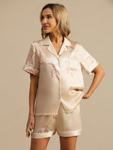 [Champagne] SilkSilky-SE Short Sleeve Lapel Collar Dam Pyjama 004