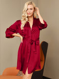 SilkSilky SE Rent Silke Hårärm Womens Robe Vin 005