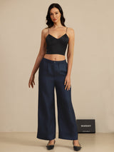 [Svart] SilkSilky-SE Spaghetti Strap V Neck Cami Toppar 007
