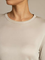 [Grå] SilkSilky-SE Lång Ärm Crewkrage Dam T-Shirt 004