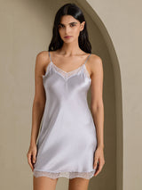 [Silver] SilkSilky-SE Spaghetti Strap Sweetheart Neck Nattlinne 001