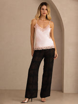 [Rosa] SilkSilky-SE Spaghetti Strap V Neck Cami Toppar 006