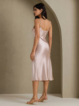 [Skugggrå] SilkSilky-SE Spaghetti Strap V Neck Klänning 002