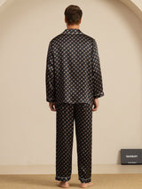 [Svart Kedja] SilkSilky-SE Long Sleeve Lapel Collar Herr Pyjama 007