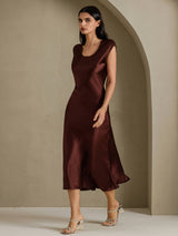 [Kaffe] SilkSilky-SE Cap Sleeve Klänning 007