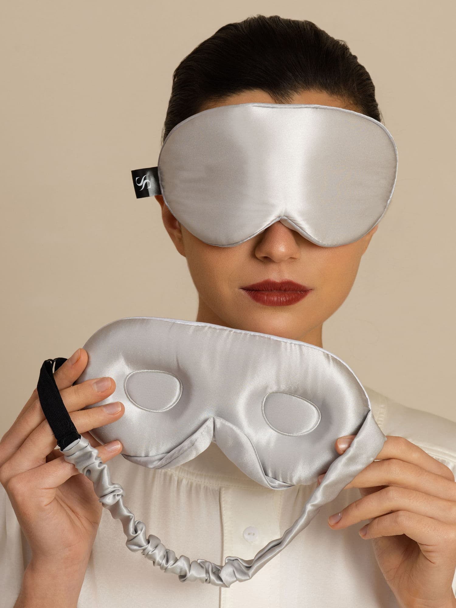 [Ljusgrå] SilkSilky-SE 22Momme Ögonmask 002