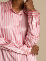 [Rosa Rand] SilkSilky-SE Long Sleeve Lapel Collar Damskjorta 004