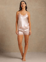 [Rosa] SilkSilky-SE Spaghetti Strap V Neck Camisole Set 006