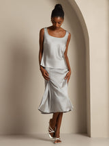 [Griffin Grå] SilkSilky-SE Sleeveless Cami Toppar 007
