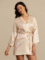 [Champagne] SilkSilky-SE 3/4 Sleeve Dam Morgonrock 001