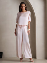 [Rosa] SilkSilky-SE Half Sleeve Round Neck Dam Pyjama 001