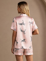 [Rosa Zebra] SilkSilky-SE Short Sleeve Lapel Collar Dam Pyjama 002