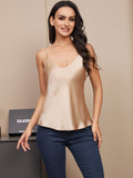 SilkSilky-SE-Rent-Silke-Ärmlös-V-Hals-Cami-Toppar-Champagne-001