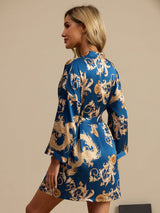 [Navy Drake] SilkSilky-SE 3/4 Sleeve Dam Morgonrock 002