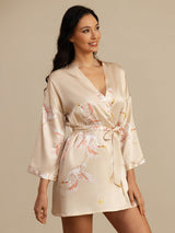 [Champagne] SilkSilky-SE 3/4 Sleeve Dam Morgonrock 003