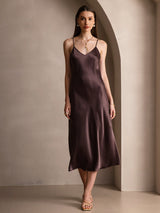[Kaffe] SilkSilky-SE Spaghetti Strap V Neck Klänning 004