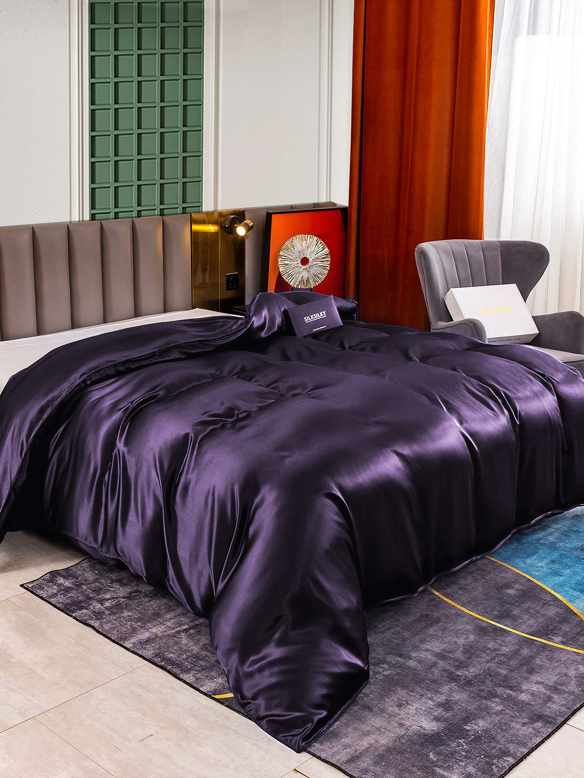 [Mörklila] SilkSilky-SE 22Momme Duvet Covers 002