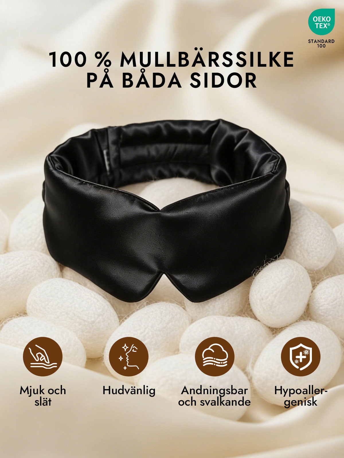 [Svart] SilkSilky-SE 19Momme Pure Silk Eye Mask 002